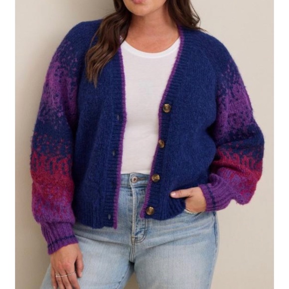torrid Sweaters - 🆕 Chunky Cardigan Button Front V-Neck Sweater 3 3X 22 24 NWT Torrid New! Purple